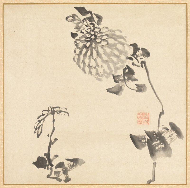 Chrysanthemums, Ike Taiga, 18th century