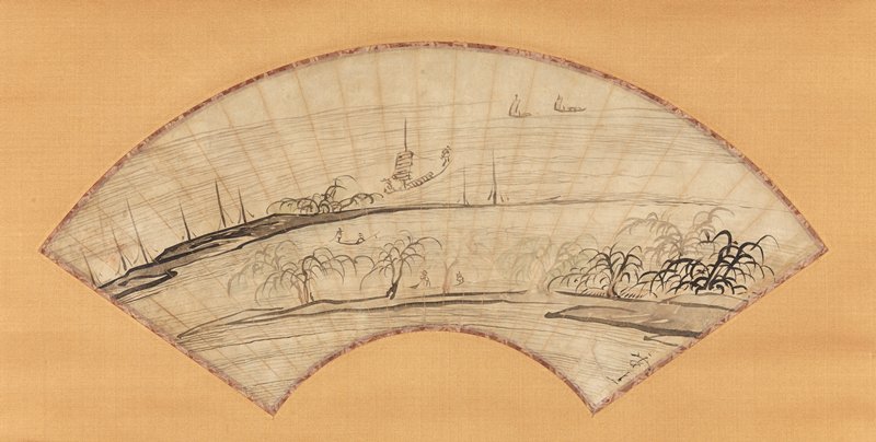 Homeward Sailing Boats, Ike Taiga, 18th century