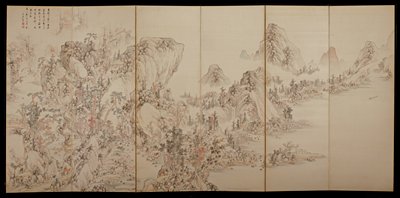 Autumn Landscape [left of a pair of Spring and Autumn Landscapes], Urakami Shunkin, 1821