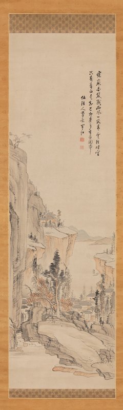 Landscape after a Qing Chinese Work, Okada Hankō, 19th century
