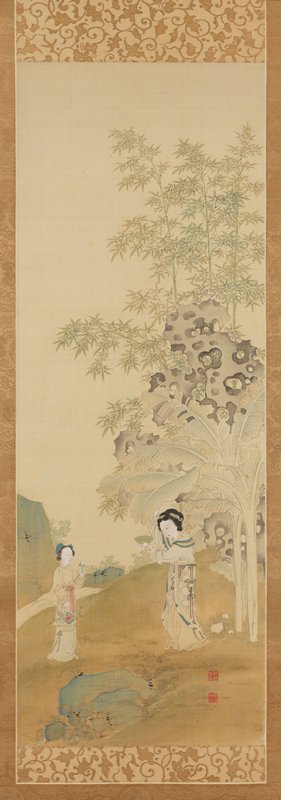 Chinese Beauty and Attendant, Nakabayashi Chikutō, 18th century