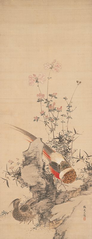 Flowers and Pheasants, Yamamoto Baiitsu, 19th century