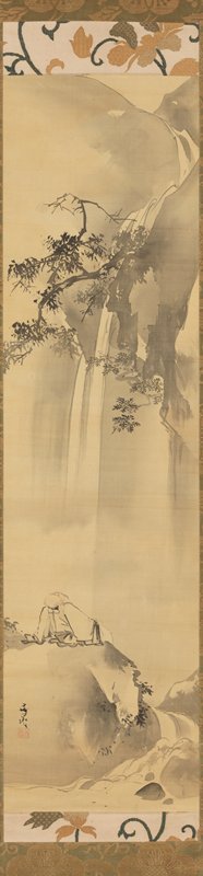 Ri Haku (Li Bo) Viewing a Waterfall, Tani Bunchō, 19th century