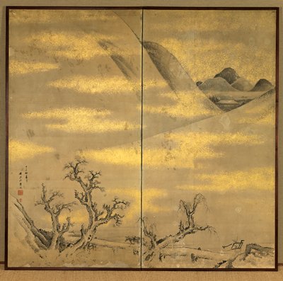 Spring Landscape, Ganku 岸駒, 1787, 2nd lunar month