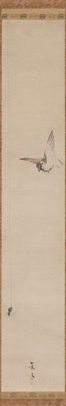 Sparrow and Spider, Matsumura Keibun, 19th century