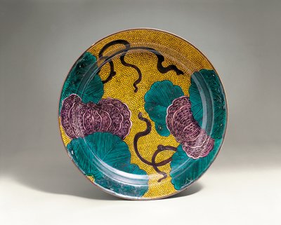 Dokumentasi “Plate with pumpkins”; Hizen ware, Kutani type, Aode Kokutani style, porcelain with overglaze enamels. Minneapolis Institute of Art.