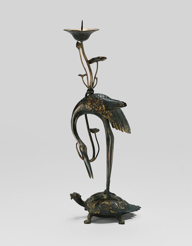 Candlestand of a crane on a long-tailed tortoise, Japan | Mia