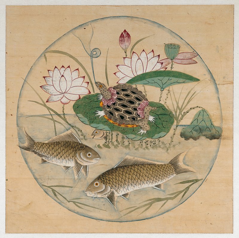 Lotus and Fish in Rondel, 19th century