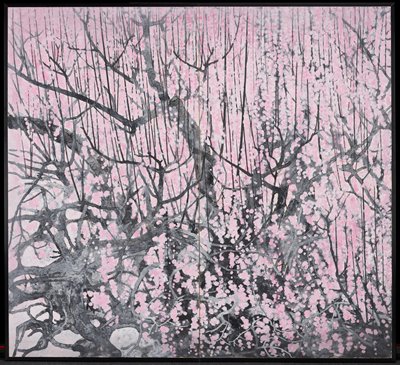Lying Dragon Plum Tree [left of a pair], Funada Gyokuju, 1983