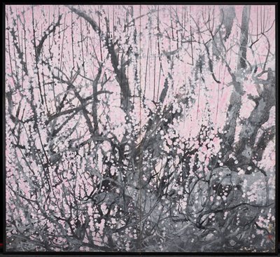 Lying Dragon Plum Tree [right of a pair], Funada Gyokuju, 1983
