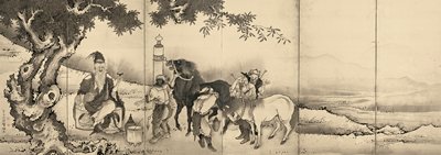 Bo Le [left of a pair of the Legends of Xu You, Chao Fu, and Bo Le], Soga Shōhaku, early 1760s