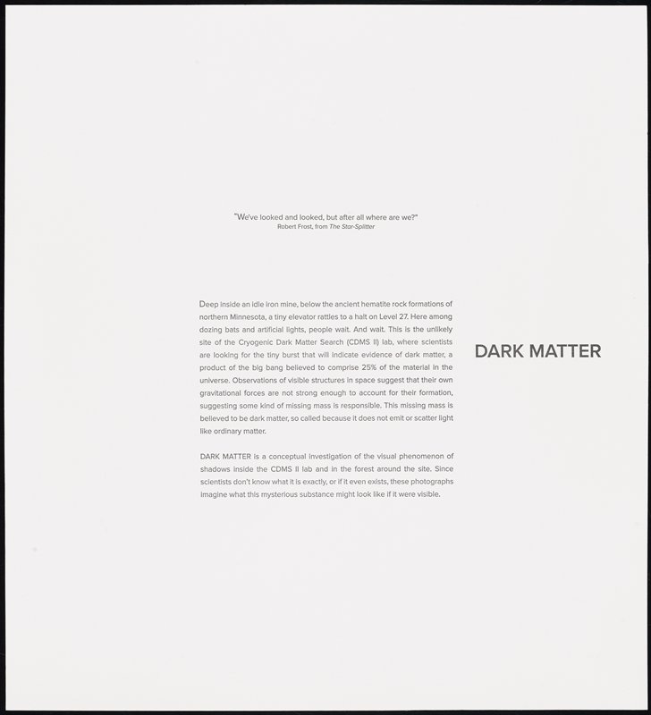 Artist's statement from Dark Matter, Keith Taylor, 2011