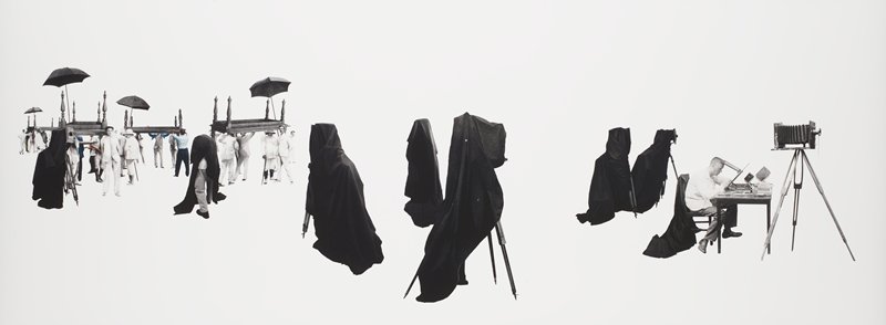 Wherein one surreptitiously performs reconnaissance to collect views and freeze points of view to be reflective of one's own kind, Yee I-Lann, 2013 (printed 2015)