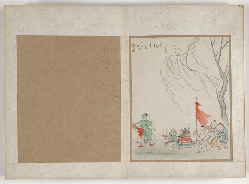 Children playing at a make-believe parade, Wang Qinyun, late 18th century