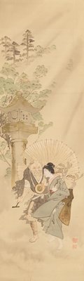 Ogre Accompanying the Wisteria Maiden, Kikuchi Yōsai, late 19th century