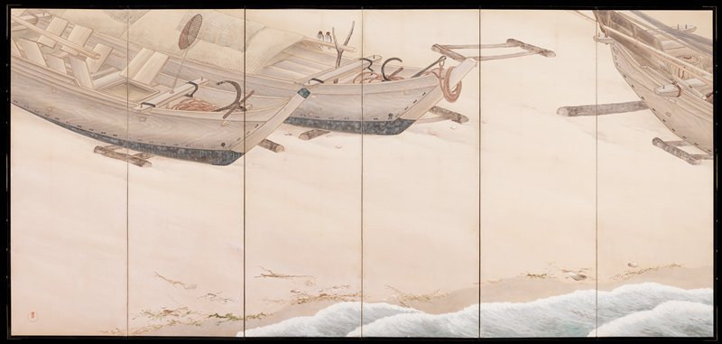 Fishermen [left of a pair], Kiyokata 清方, c. 1900–1910
