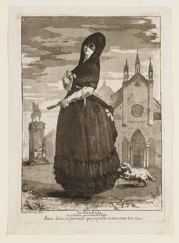 Le Zendale / Ou la Femme, qui revient de l'Eglise (The Shawl, or the Woman Returning from Church), Giovanni David, 1775