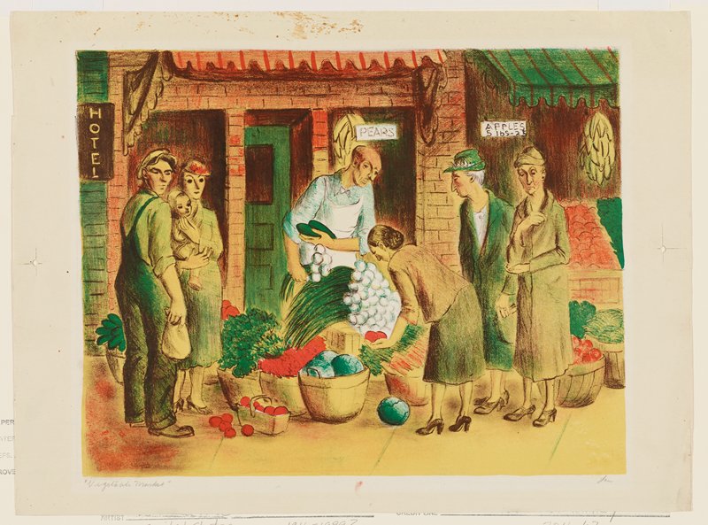 Vegetable Market, Dorothea Lau, c. 1940