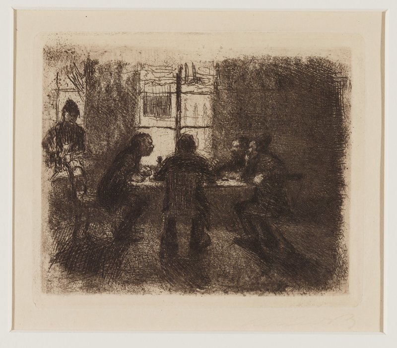 Ver Männer in der Kneipe, Käthe Kollwitz, c. 1892–93