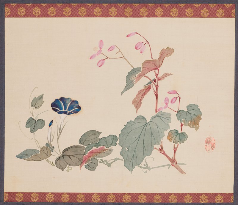 Begonia and Morning Glory, Urakami Shunkin, 1834