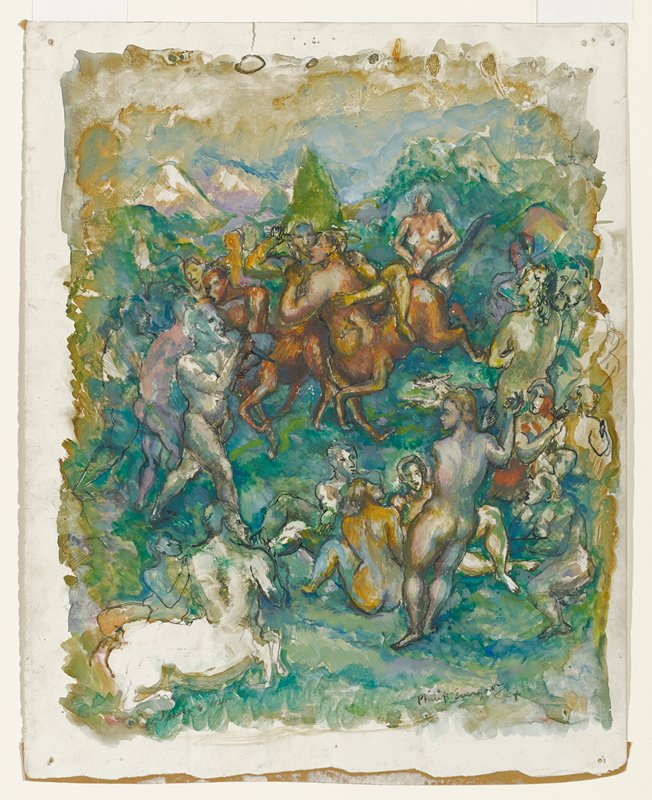 Satyrs and Fauns - Bacchanale, Philip Evergood, 1924