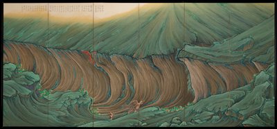 Volcanic Landscape [left of a pair], Irie Shikai, 1916