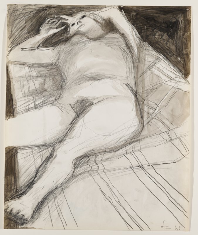 Reclining Nude (Figure Drawing Series No. 58), Frank Lobdell, 1963