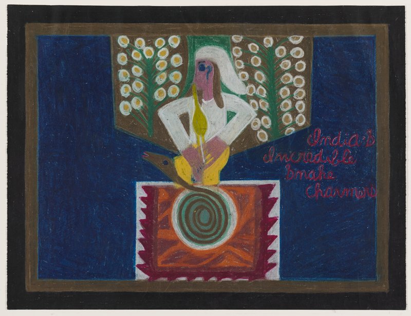Snake Charmer, Eddie Arning, c. 1970