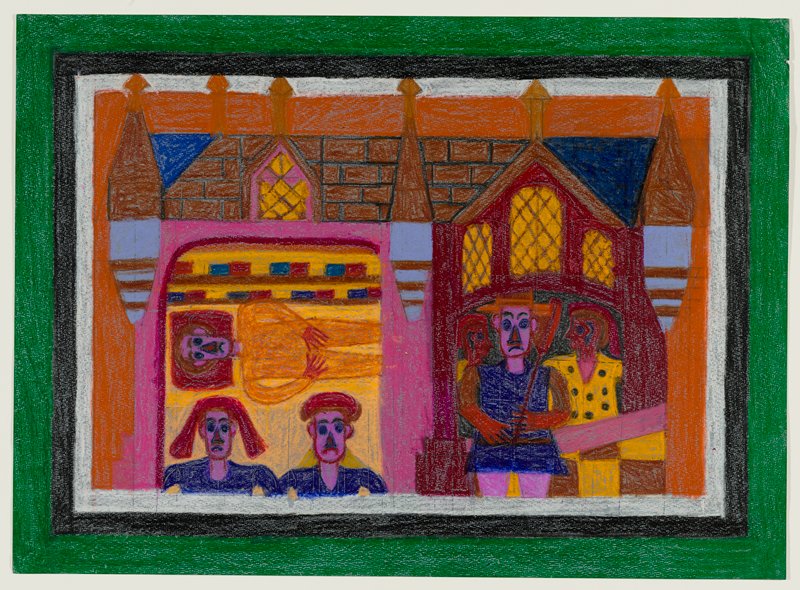 Family in House, Eddie Arning, c. 1965