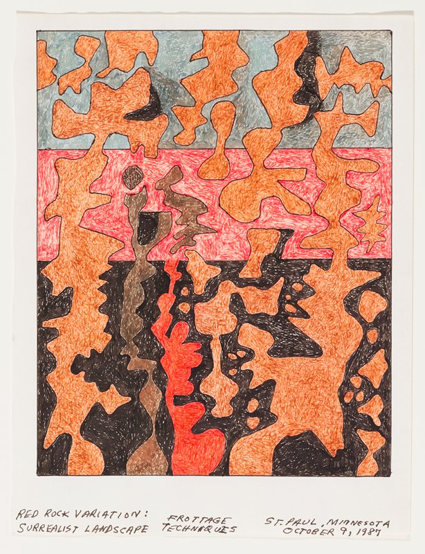 Red Rock Variation: Surrealist Landscape, George Morrison, 1987