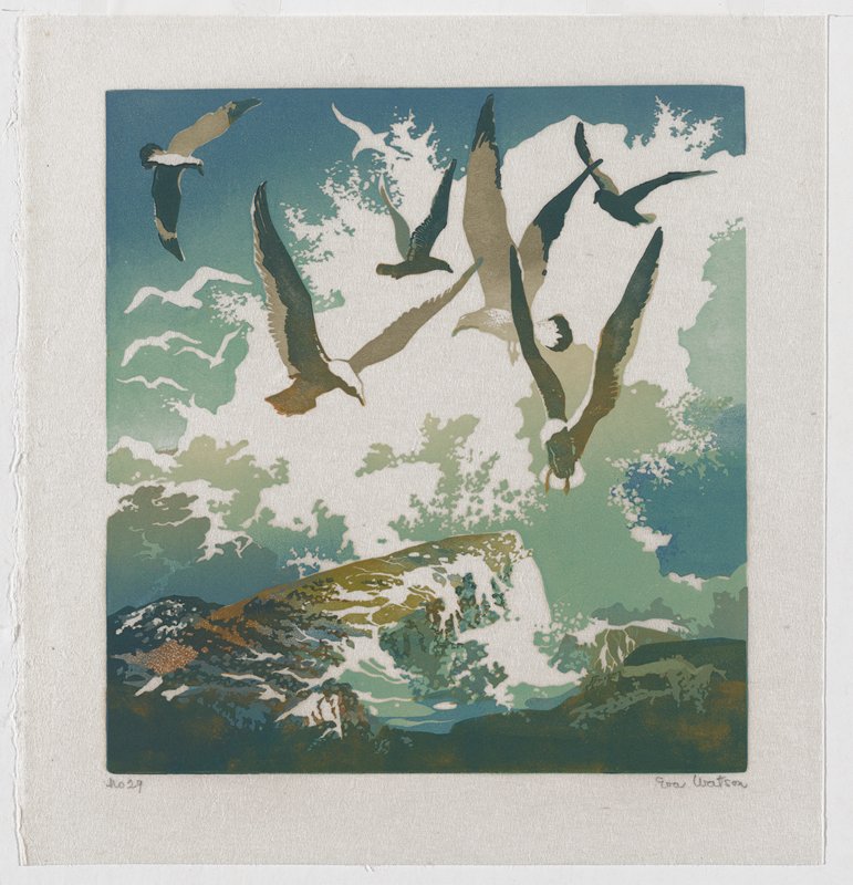 Gulls and Spray, Eva Auld Watson, 1942