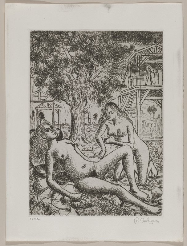 Plate II, from 7 dialogues avec Paul Delvaux, Paul Delvaux, 1968