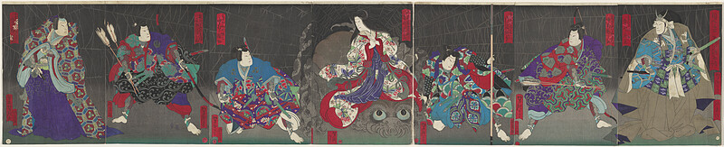 Visual Parody of the Tale of Shiranui, Utagawa Yoshitaki, first half 1870s