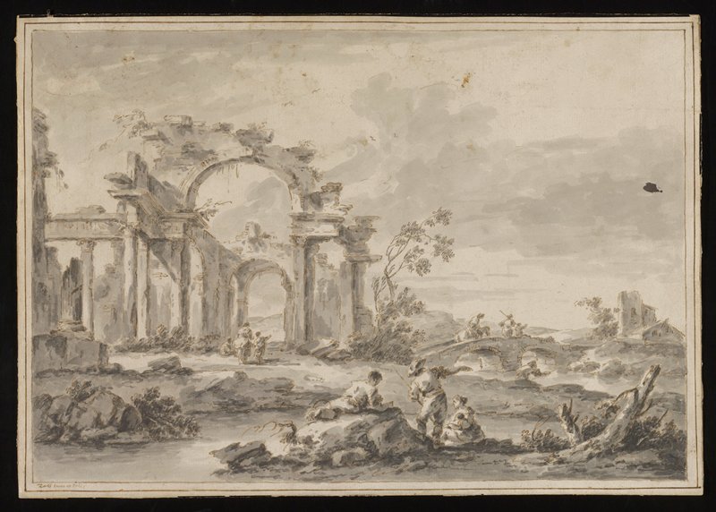 Ruins and Bridge, Giuseppe Zais, 1784