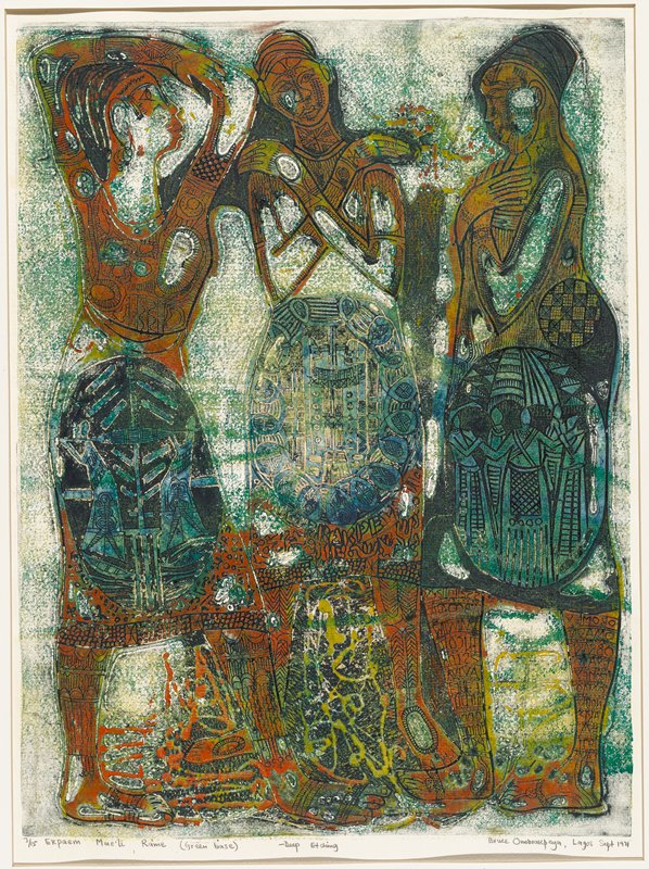 Ekpaem Mue'li Ráme (Green Base), Bruce Onobrakpeya, 1971