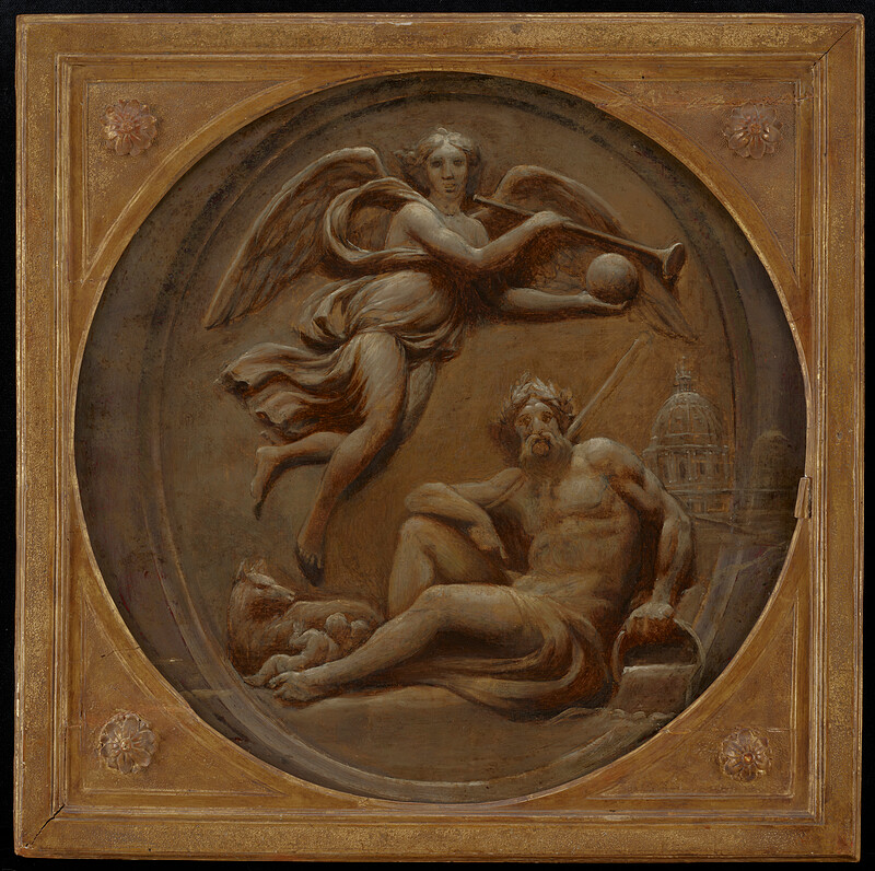 Impleat Orbem The Tiber and Fame Spreading Their Glory, Christoph Unterberger, c. 1772
