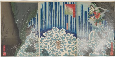 Dokumentasi “Picture of Penance under the Waterfall at Mount Nachi”; Woodblock print (nishiki-e), ink and color on paper. Minneapolis Institute of Art.