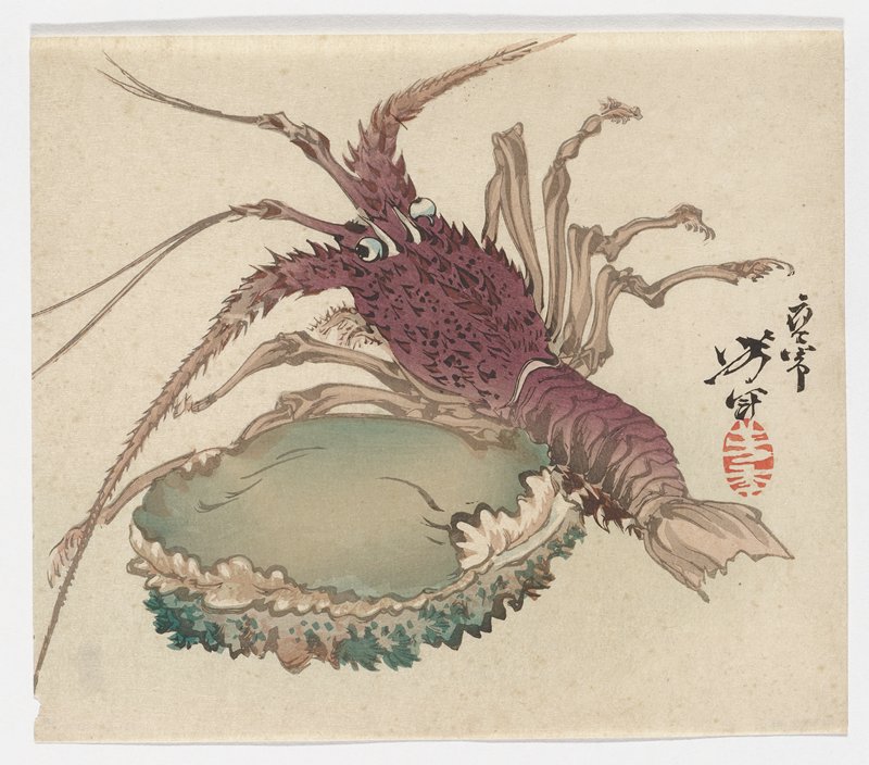 Lobster and Abalone, Цукиока Ёситоси, конец 1880-х