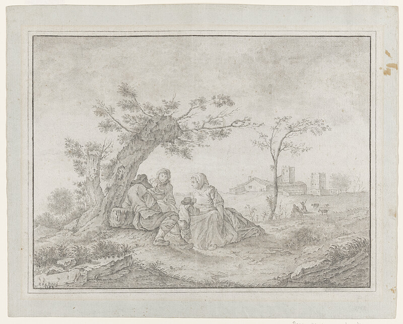 Seated Figures in a Rural Landscape, Paul De Bray, 1783