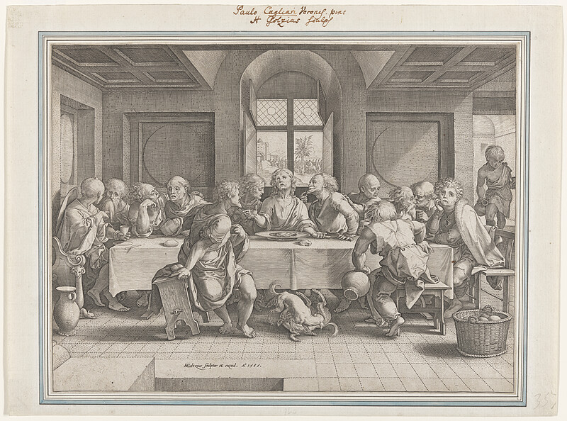 Last Supper, Hendrick Goltzius, 1585