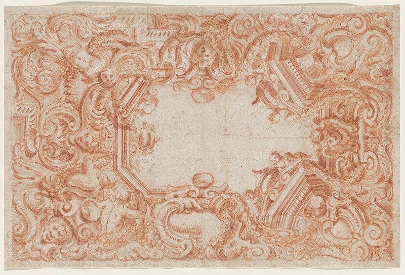 Studies for a Baroque Ceiling, Four Variations, Attributed to Giacomo Alboresi, 17th century