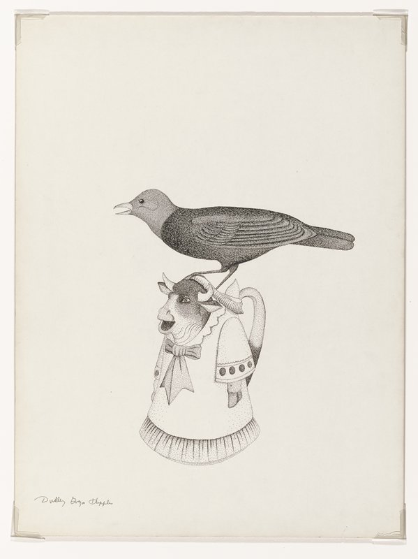 Cowbird on Cow Pitcher, Dudley Huppler, c. 1948