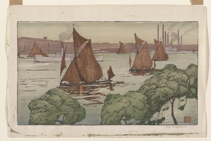 Thames Barges, Ethel Kirkpatrick, 1911