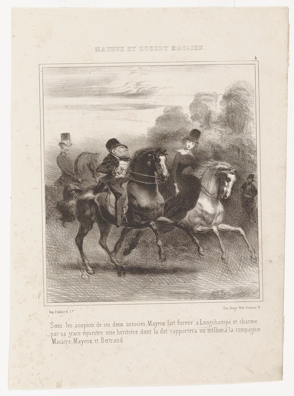 Mayeux et Robert Macaire - Sous les auspices de ses deux associes..., Charles-Joseph Travies de Villers, c. 1839