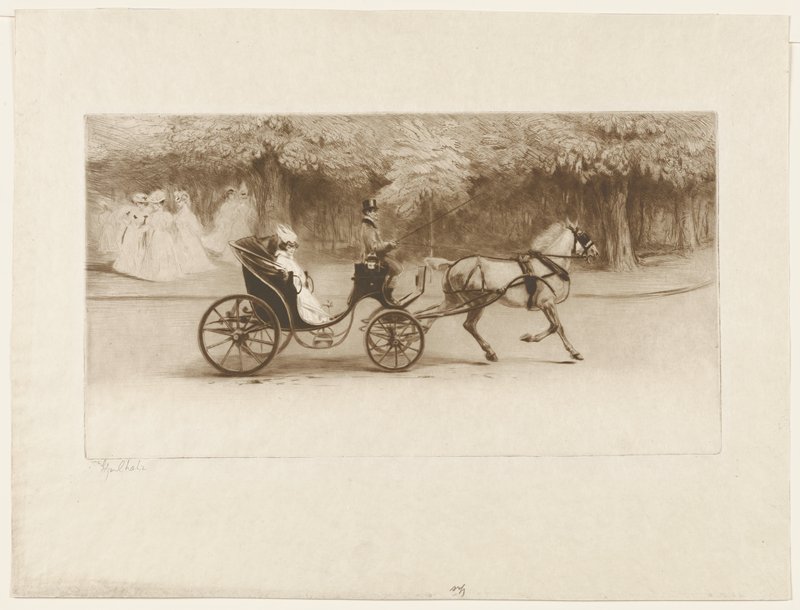 In a Victoria Carriage (En Victoria), Edgar Chahine, 1907