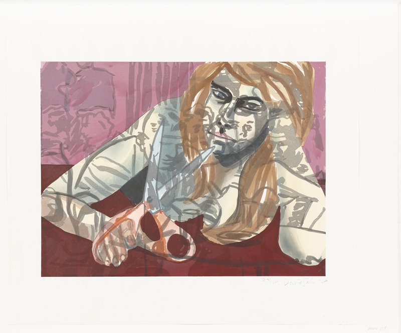 Portrait with Scissors and Nightclub, David Salle, 1987