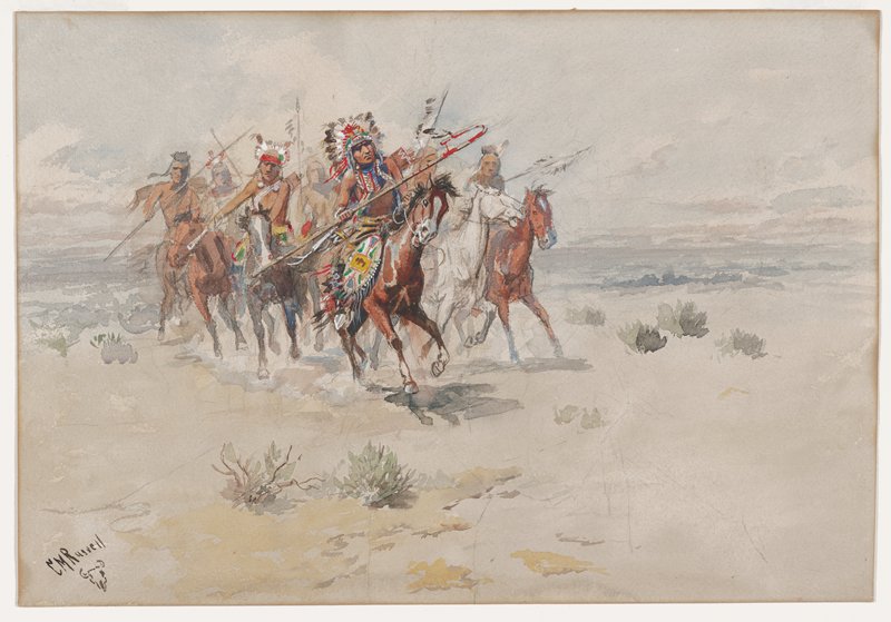 Native Americans on Horseback, Charles M. Russell, c. 1892–95