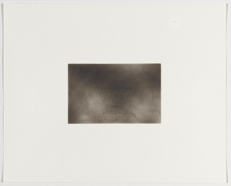 Taking involuntary deep breath while solving multiplication problem, 1879, Plate 20 from The First Time, The Heart (A Portrait of Life 1854-1913), Dario Robleto, 2017