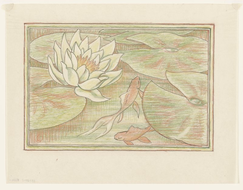 Fish Pool, preliminary drawing, Elizabeth Norton, 1937