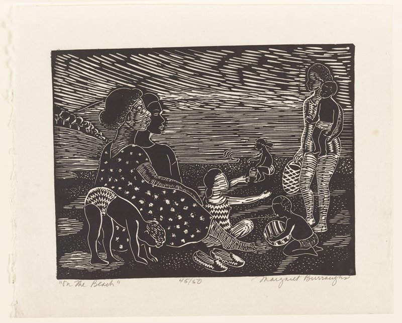 On the Beach, Margaret Burroughs, 1957